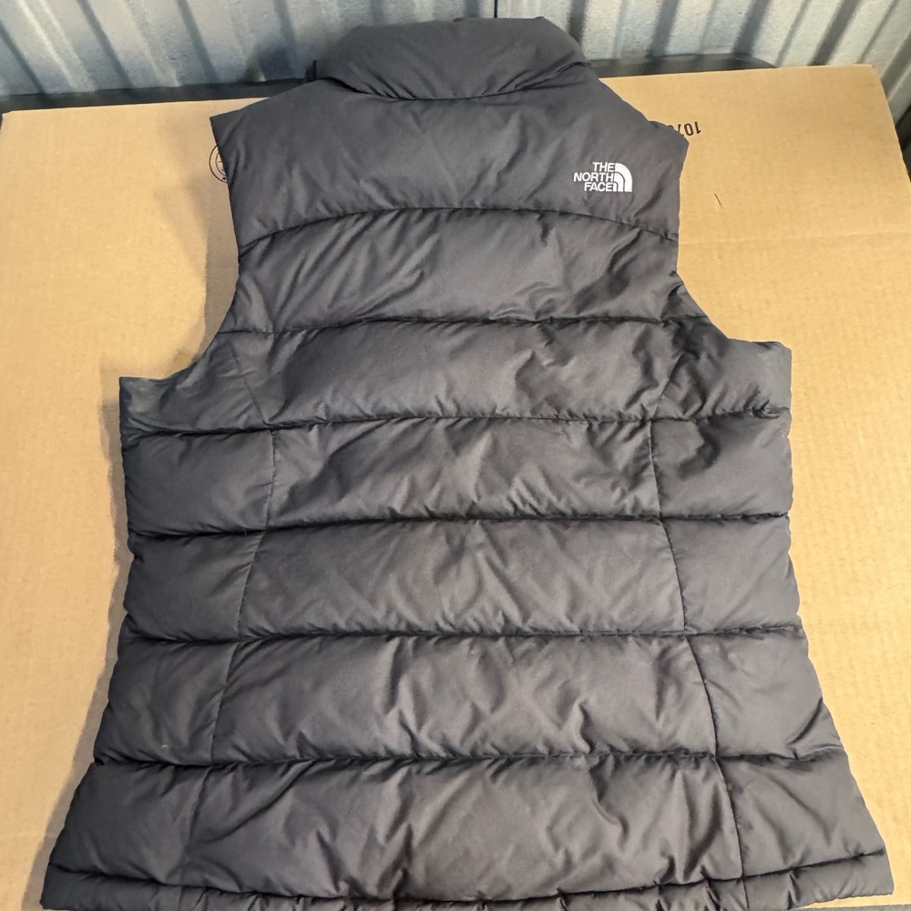 The North Face Puffer Vest Jacket Womens Large Black Nuptse 700 Goose Down Fill - Picture 7 of 9